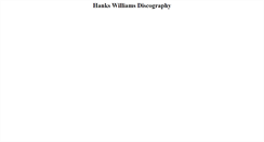 Desktop Screenshot of hankwilliamsdiscography.com