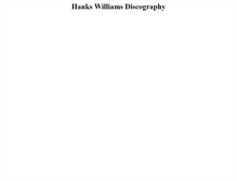 Tablet Screenshot of hankwilliamsdiscography.com